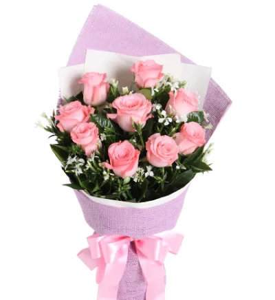 12 pink roses bouquet